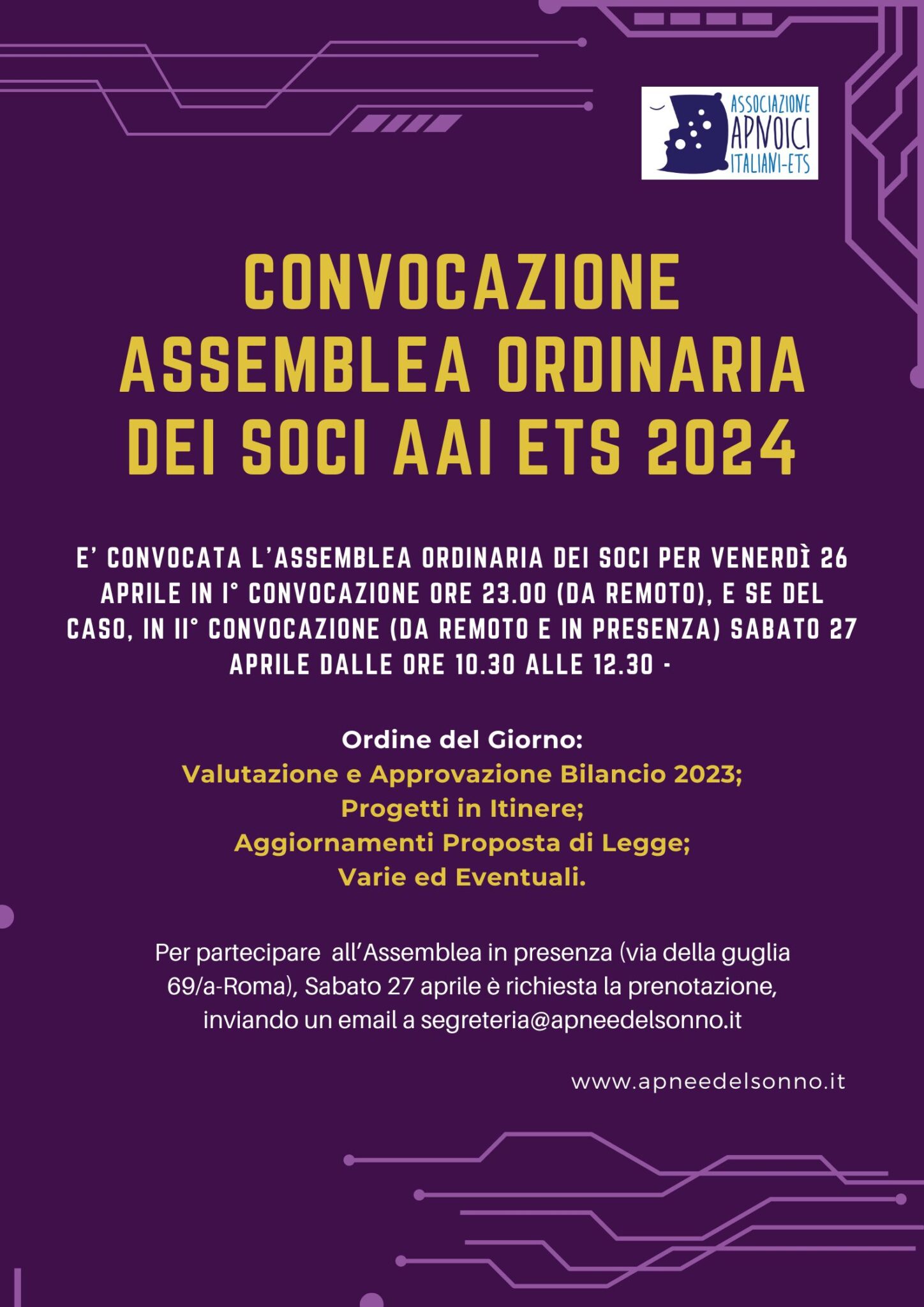 Convocazione Assemblea Ordinaria Dei Soci AAI ETS – I° Convocazione (da ...